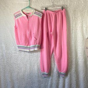 Vintage Track suit Bubblegum Pink super soft Retro 80's Barbie Pink roller derby